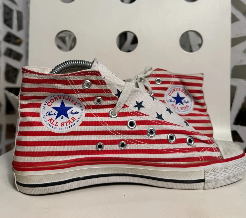 Converse All Star Vintage Hi American bandiera USA mai indossate senza scatola taglia 40EU - Immagine 3 di 4
