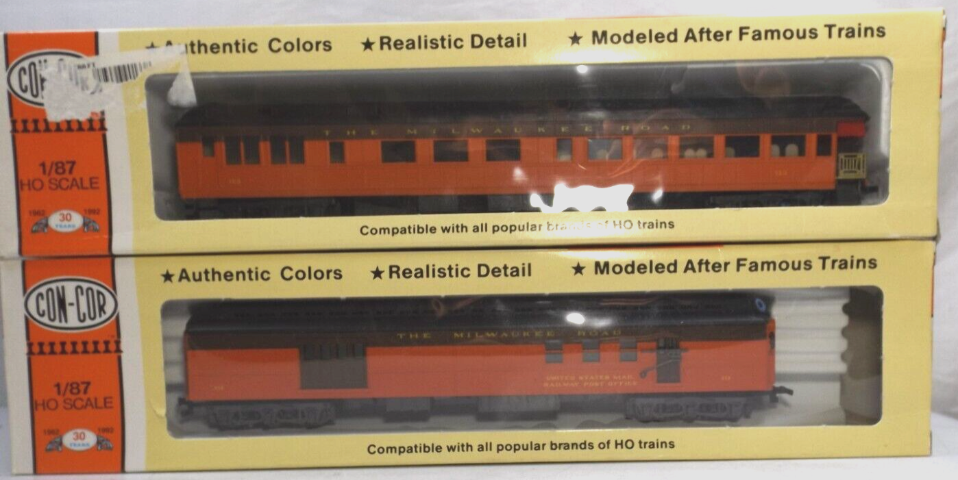 (2) HO ConCor Milwaukee Road passenger cars in original boxes (lot 176) eBay