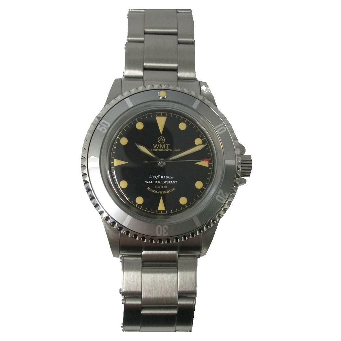 Montre Automatique Homme Walter Mitt 'Royal Marine' - Acier, Cadran Noir, Bracelet Cuir Marron - Neuf Avec étiquettes