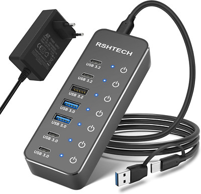 Hub USB Alimentato 7 Porte On/Off Stick Splitter USB 3.0 Multisocket E 3 Porte Di Ricarica Desktop Del Computer Portatile
