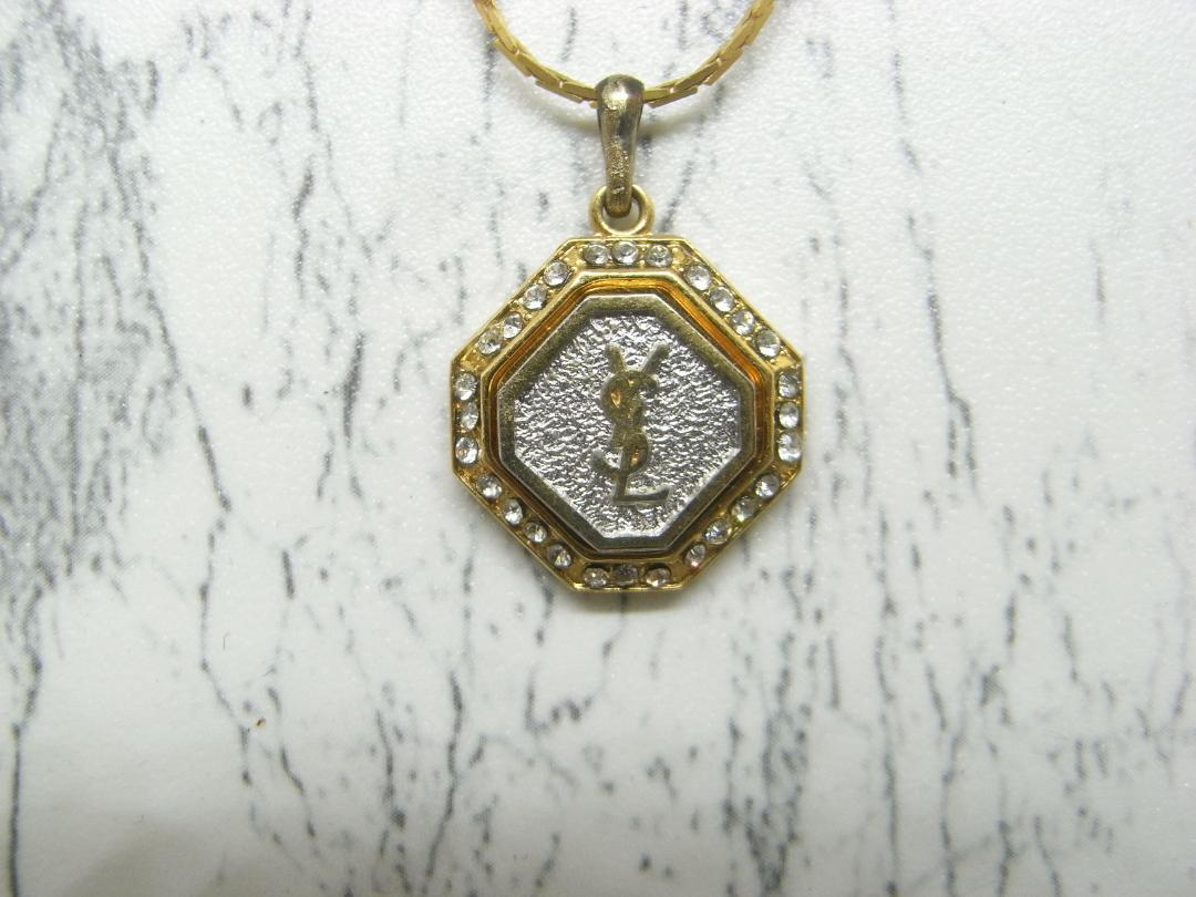 Collana Yves Saint Laurent YSL oro top rara incisione accessori donna usata