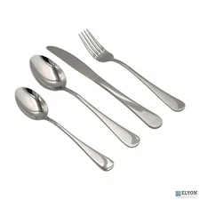 Elyon Tableware 32-Piece Flatware Reflective Silver Set, Service For 8