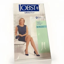 NEW Jobst Ultra Sheer Women Size Medium 7-9 Black Knee High Compression Stocking
