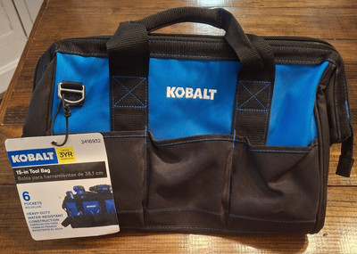 New KOBALT Construction Tool Bag Pockets Heavy Duty Water