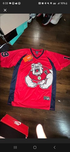BigBoy HeadGear Inc Men's Fresno State Bulldogs Ncaa Jersey Red Size Large Nwt