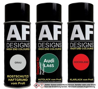 Spraydose Set für Audi LA6S Science Green Metallic Autolack Klarlack Grundierung