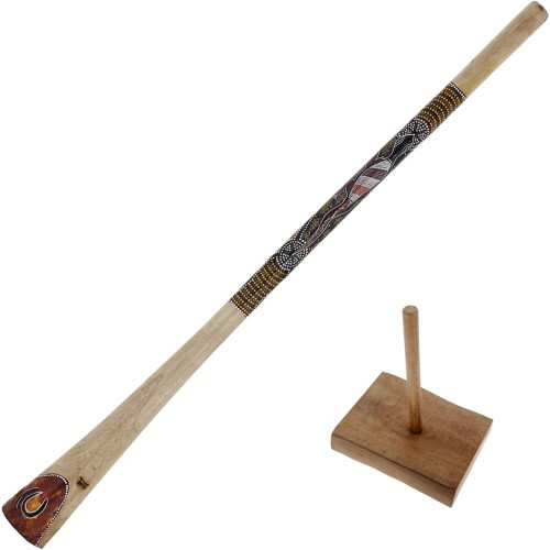 Тик Terre Didgeridoo bemalt 150 см + Подставка для Вюрцельхольца | Neu