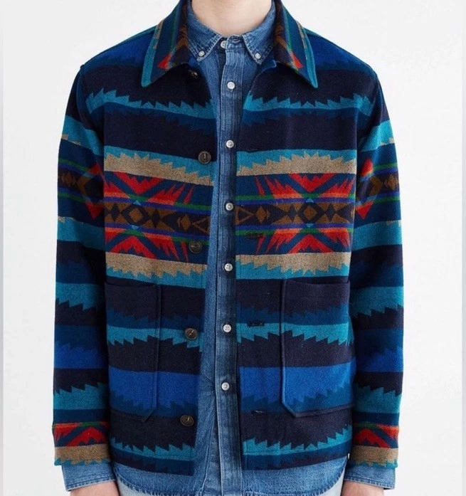 Chaqueta Pendleton Para Hombres XXXL 3X Camisa Chaqueta Lahaina Patrón de Onda Hawaiano Surf Foto 3 de 4