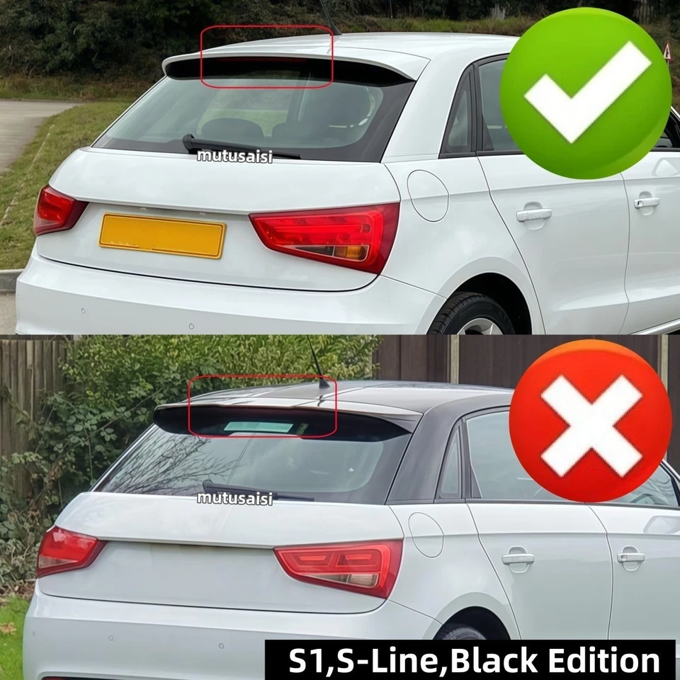 Per AUDI A1 Sportback MK1 (5-porte) 8X Spoiler tetto posteriore ala lucido nero - Imagen 2 de 4