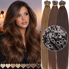 Thick Nano Ring Hair Extensions 100 Remy Real Human Hair Micro Loop Link Beads