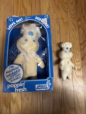 Vtg 1972 Pillsbury Doughboy Poppin Fresh Plush Rubber Advertising Figure Doll