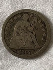 1857 10¢ US Seated Liberty Dime -FREE SHIPPING-