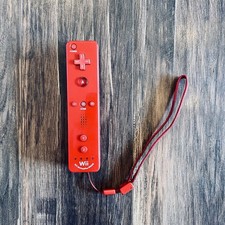 OEM Nintendo Wii Motion Plus Remote RED Controller w/ Strap - SHIPS FREE 