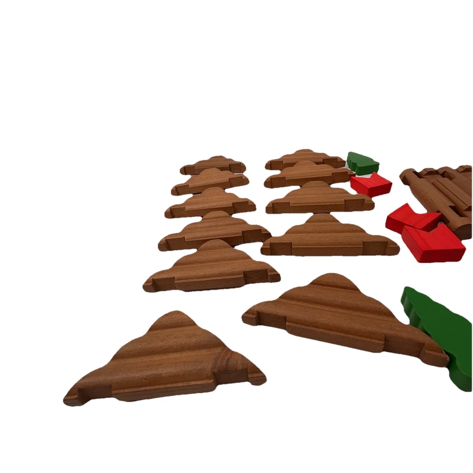 Lots of Lincoln logs house building blocks including wood truss And Trees - Image 2 of 4