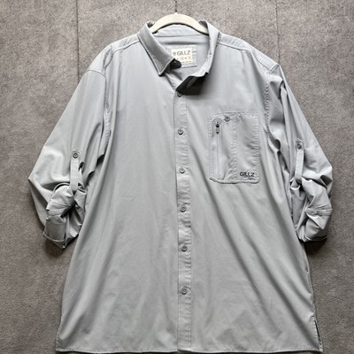 Gillz Fishing Shirt Mens XL Gray Vented Long Sleeve Sun Protection Button  Up