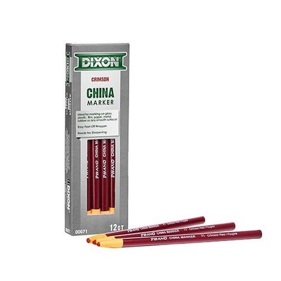 Dixon Phano Peel-Off China Marker Pencil Red Box/12 Construction Arts Crafts