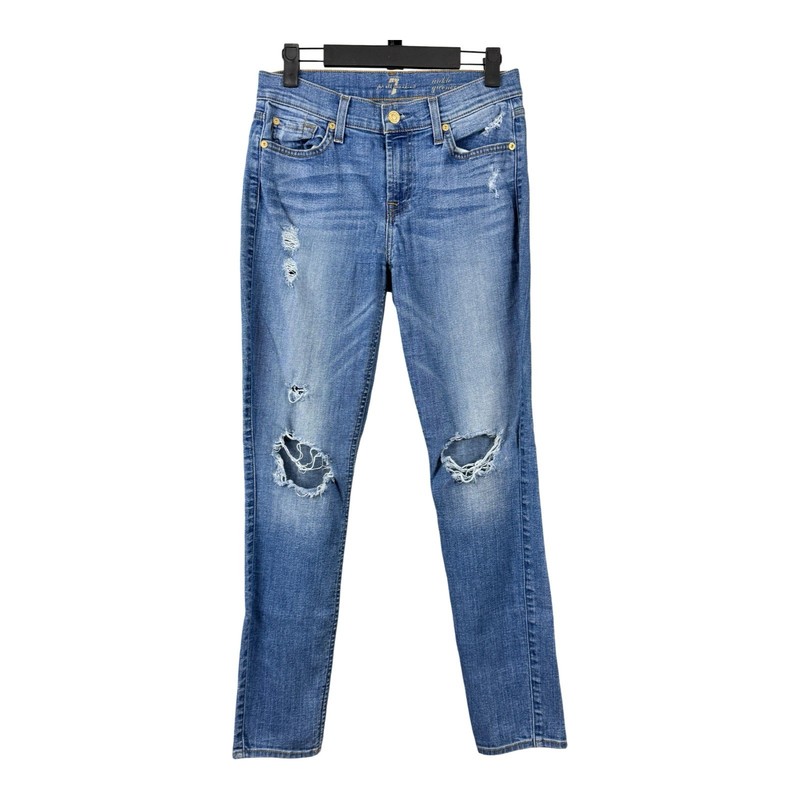7 For All Mankind Ankle Skinny Jeans Women’s 26 Med Wash Mid-Rise Gwenevere