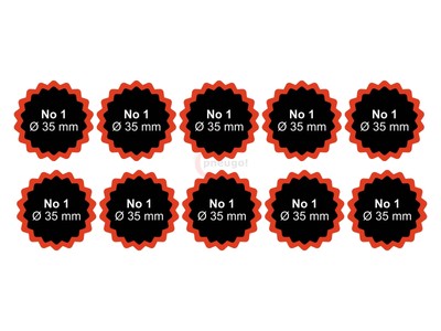 10 x Rema Tip-Top Schlauchflicken Nr. 1 Ø35mm Rotrand für Fahrrad, Motorrad und 