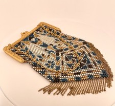 Vintage Art Deco Mandalian Enamel Mesh Purse 1920's