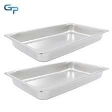 Stainless Steel Anti-Jam Hotel Pans, 2.5" Depth, 2-Pack for Catering