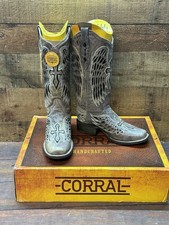 Corral Ladies Brown/Black Wing Cross Sequence Square Toe Boots A 1197