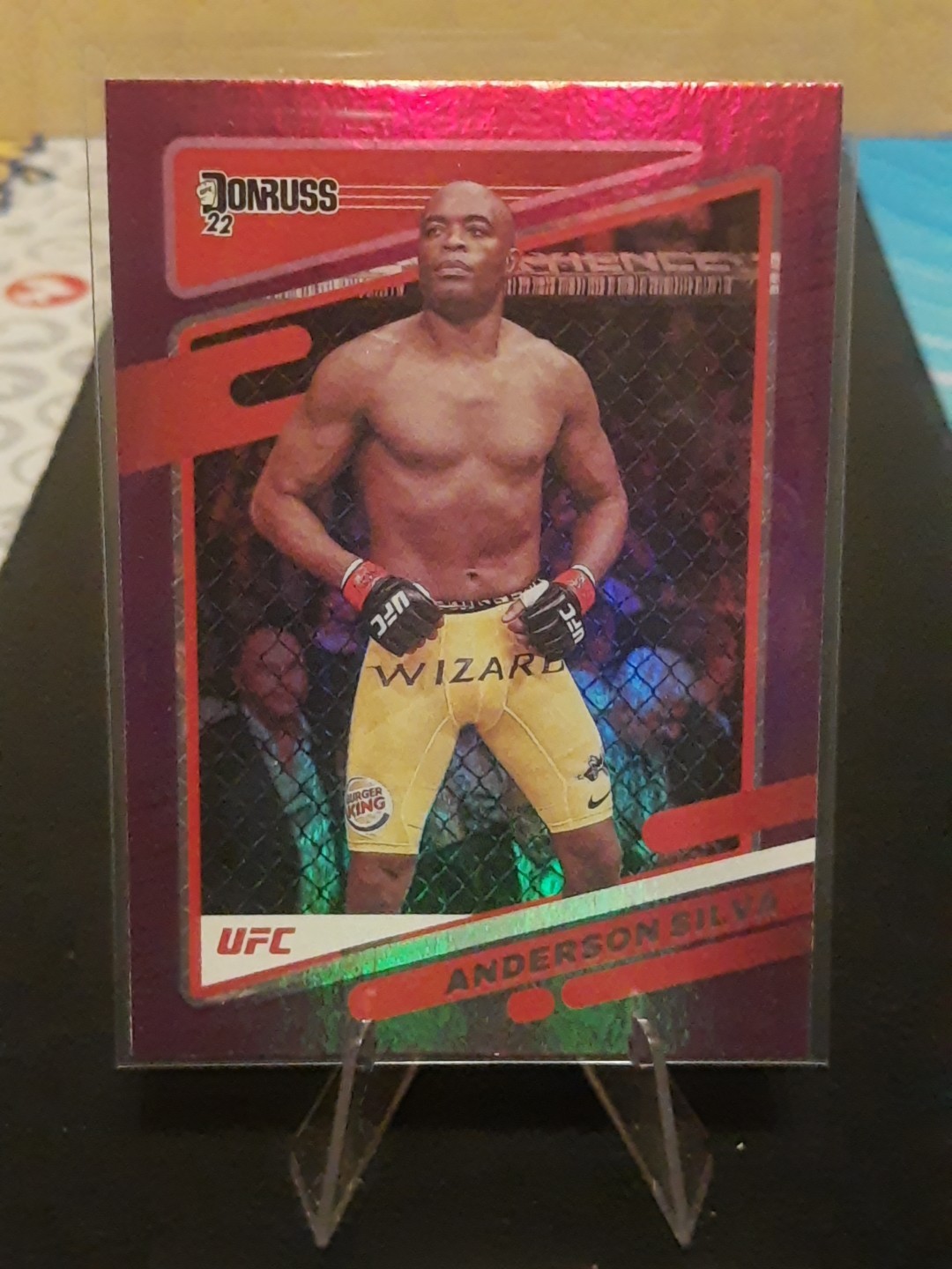 2022 Donruss UFC #71 Anderson Silva Purple Flood