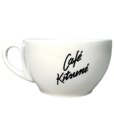 CAFE KITSUNE Ipa Italy 6 fl oz Cappuccino Coffee Cup Mug Ceramic White