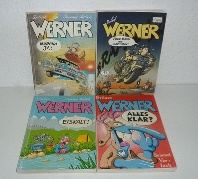 4 VERSCHIEDENE COMICS COMIC-BÜCHER / WERNER / BRÖSEL / #361#