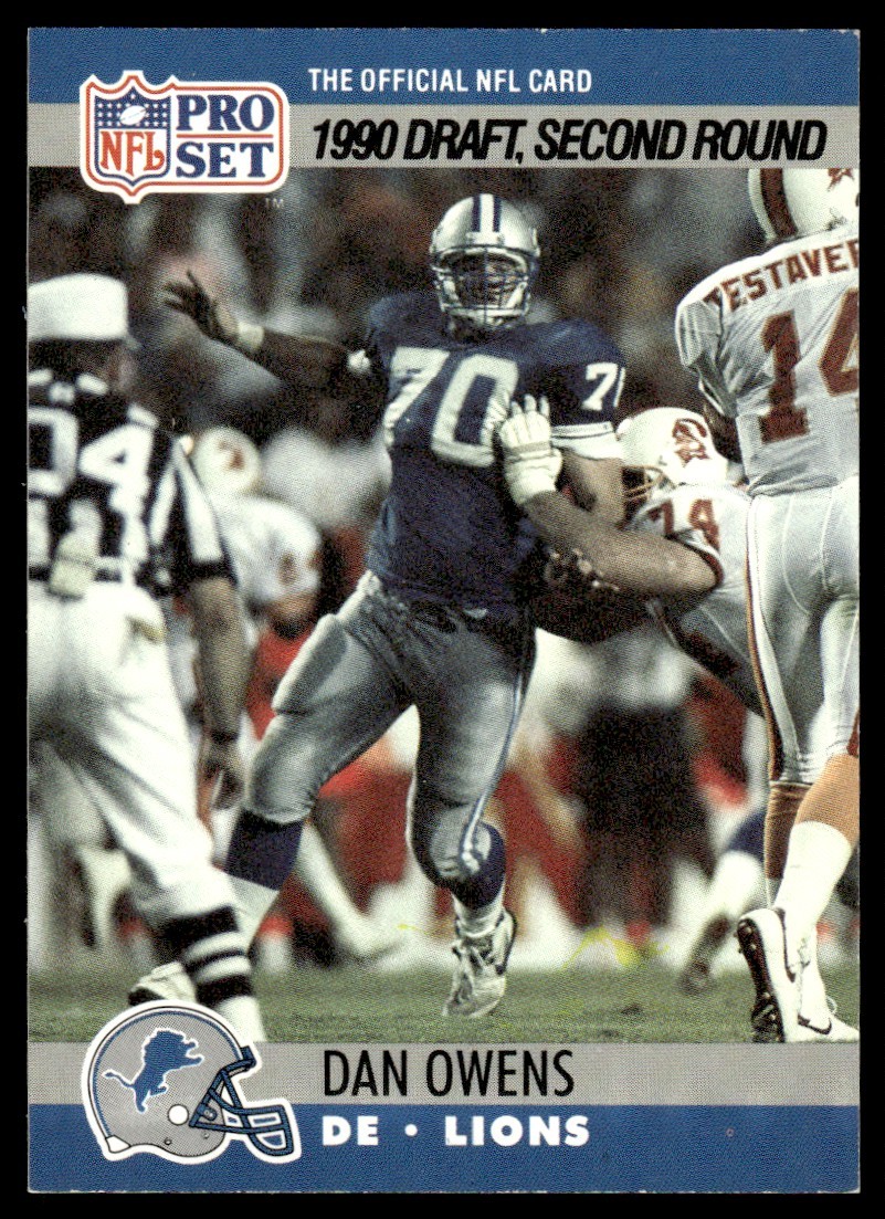 1990 Pro Set Dan Owens Rookie Detroit Lions #704