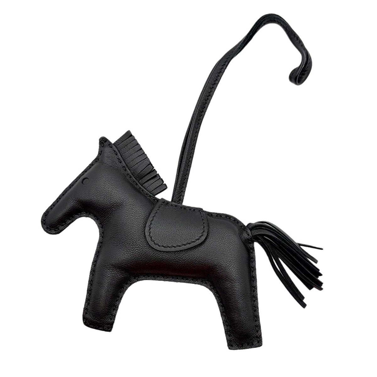 HERMES Rodeo MM Bag Charm Agneau Milo So Black Y Horse Accessory 90309215
