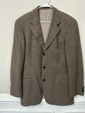 Vintage BOSS Hugo Boss Einstein 40T Wool Glen Plaid Blazer Made USA Union