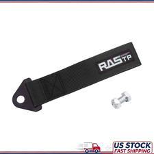 Black Tow Hook Racing Tow Strap Front Or Rear Bumper Decorative Traicolor Black Black Tow Hook Racing Tow Strap Front Or Rear Bumper Decorative Traicolor Black