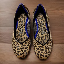 Rothy's The Flat Spotted Leopard Round Toe Slip On Flats Womens Size 6.5 Great