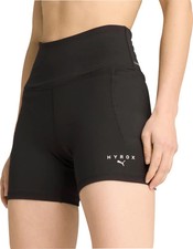 Puma X HYROX Cloudspun Womens Short Tights Black Running Fitted Sports Shorts