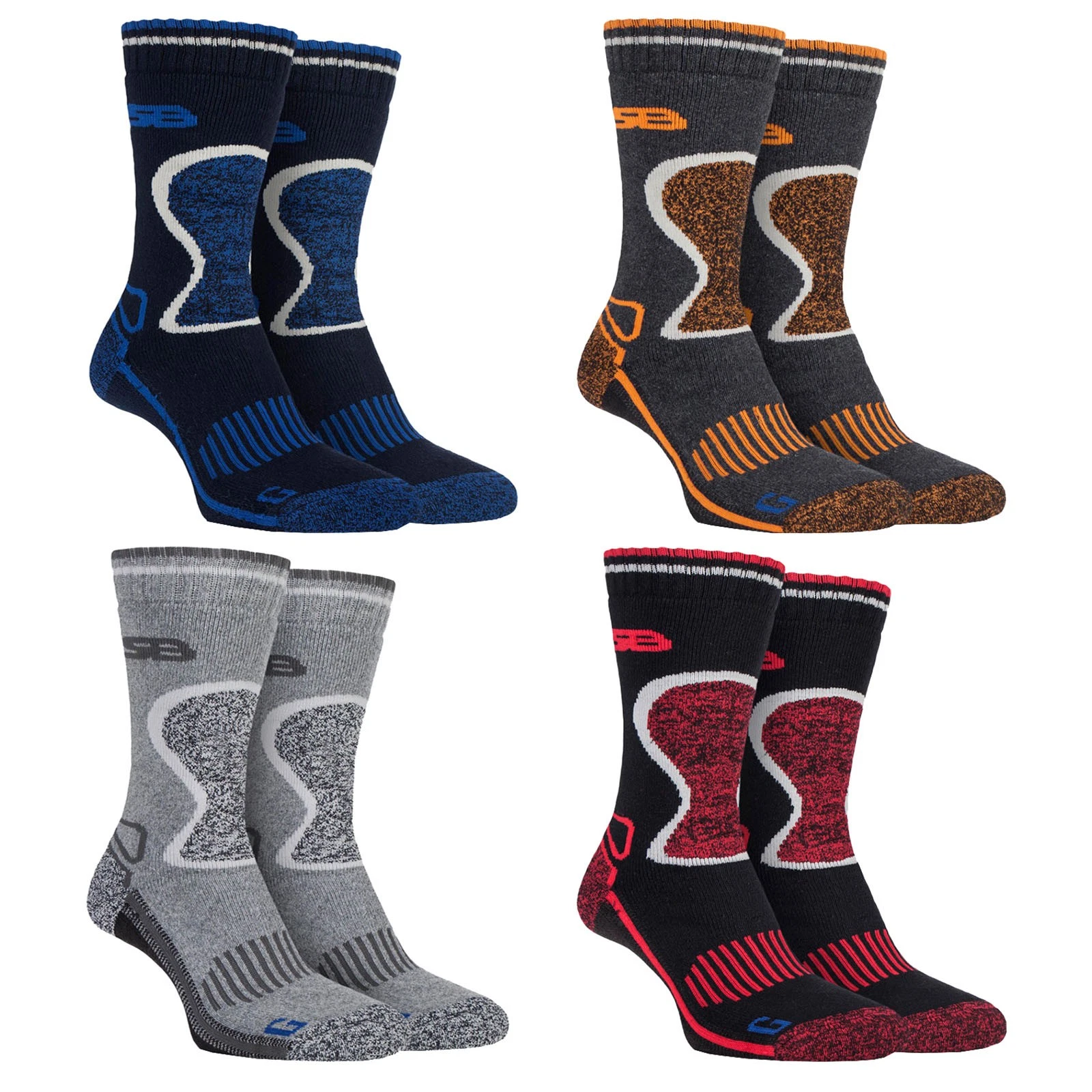 Storm Bloc - 2 Pack Mens Thick Warm Thermal Heavy Duty Wool Trekking Work Socks