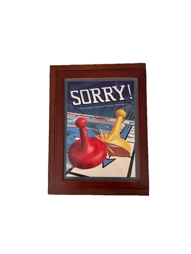 SORRY! Vintage Game Collection Wood Box Case Bookshelf edition 2009 Hasbro