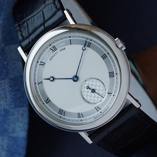 Breguet Classique 5140 Guilloche Checkered 18k White Gold Auto...