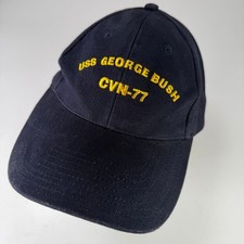 Uss George Bush CVN-77 Chapeau Bullet Line Homme Réglable Bleu Marine US Envoi
