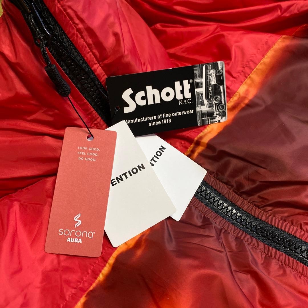 Schott Reversible Down Jacket Liberty Goddess Red… - image 6