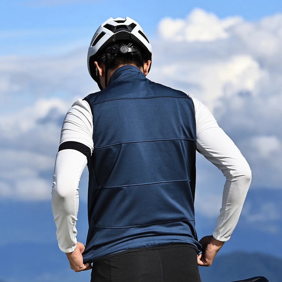 WOSAWE Mens Windproof Cycling Gilet Thermal Fleece Bike Racing Sleeveless Jacket - Image 4 of 4