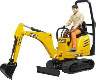 Bruder 62002 Mikrobagger 8010CTS und Bauarbeiter Bagger Kinderspielzeug Kinder  