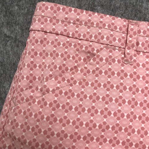 Bandolino Womens Shorts 12 Pink Chino Geometric Zip Flat Front Pockets High Rise - Picture 4 of 16