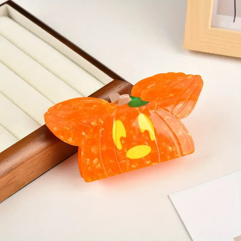 Disney’s Mickey Mouse Halloween pumpkin orange hair claw Mickey pumpkin hair claw clip?? #mickeypumpkin  main image 2