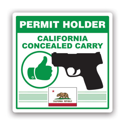 California Concealed Carry Permit Holder Sticker Decal - Weatherproof ...