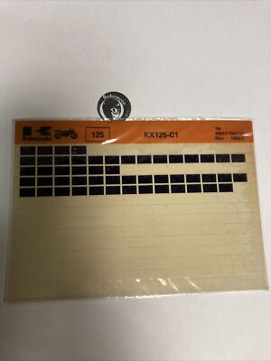 Kページ Kawasaki Kx125 C1 1984 Kx 125 Microfiche Parts List Catalogue | eBay