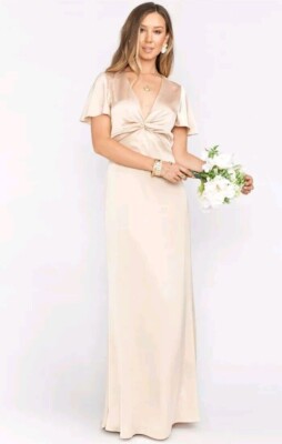 champagne luxe satin dress Jodie Dress, in Champagne Luxe Satin, Size: 2XL | Show Me Your Mumu