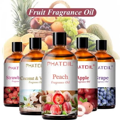 PHATOIL 100ml Fruit Fragrance Essential Oils for Diffuser,Candle Soap Making ,Wax Melt