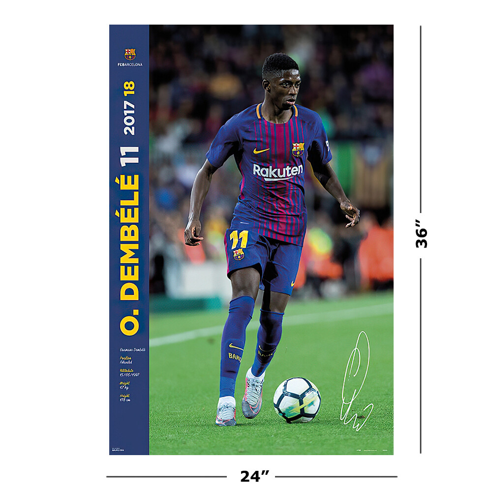 Fc Barcelona - Sports Poster / Print (O. Dembele - 2017