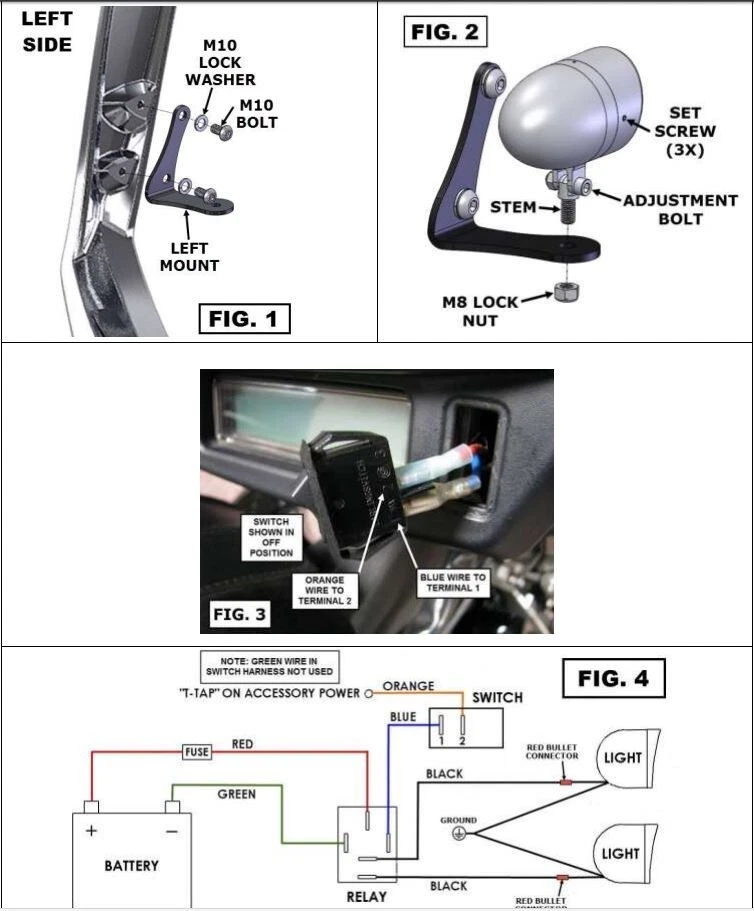 Kit de luz de direção Show Chrome MINI para barras forjadas Victory Cross Country preto - Imagem 2 de 2