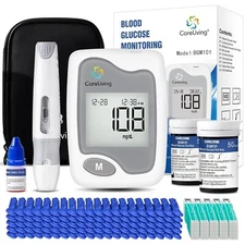 Bgm101 Blood Glucose Monitor Kit, 100 Strips & Lancets, Glucometer For Home Use